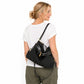 Slouchy Shoulder Hobo Bag with Adjustable Strap Buckle Detail and Inner Zip Pocket