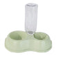 Plastic Double Pet Bowl with Gravity Water Bottle Feeder