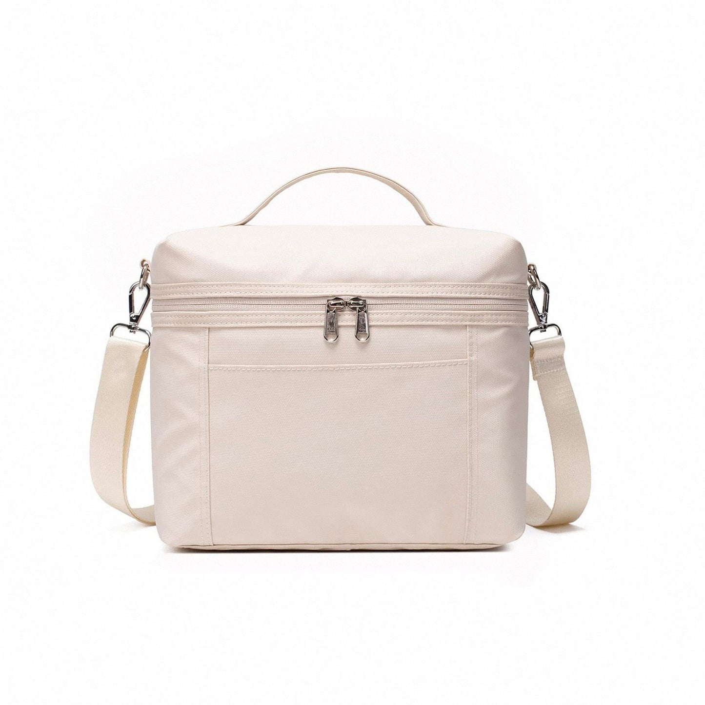 Oxford Fabric Crossbody Utility Bag with Double Zipper Closure and Adjustable Shoulder Strap