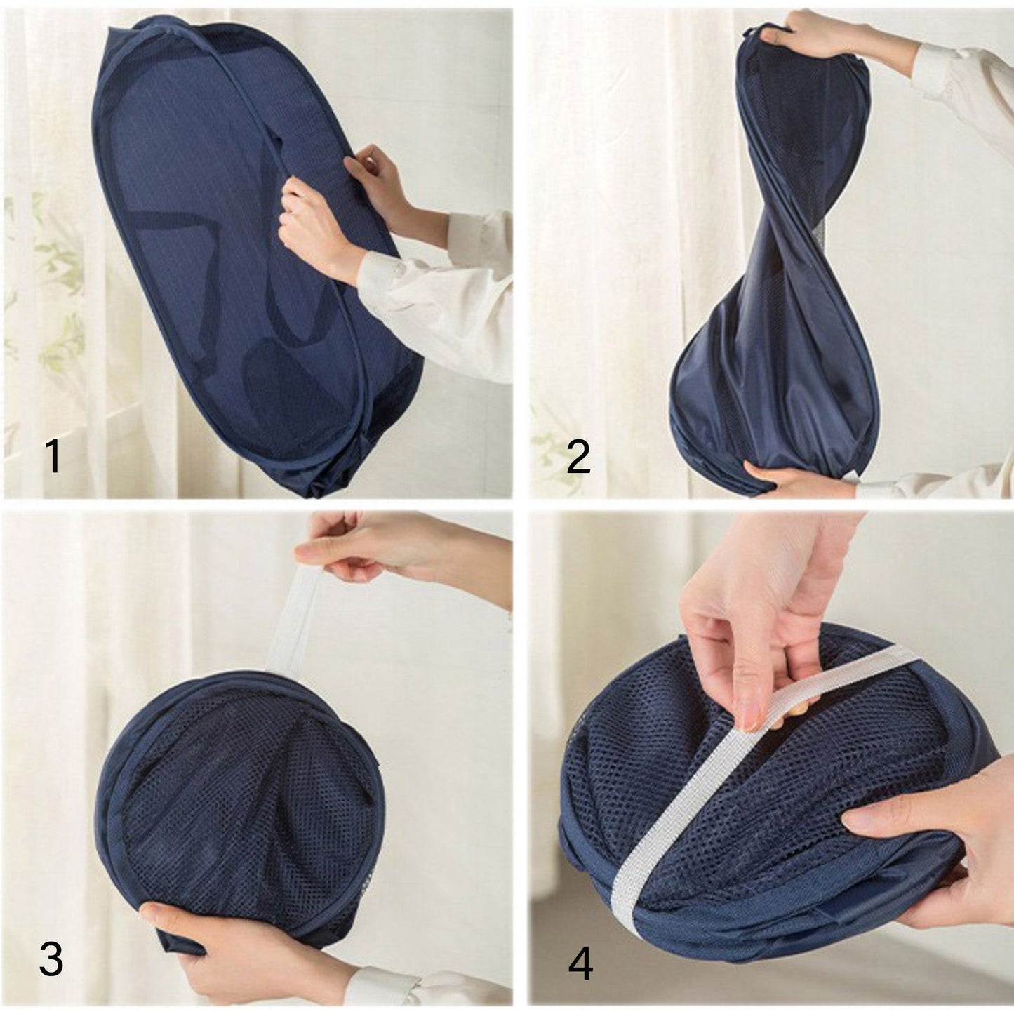 Collapsible Mesh Laundry Basket Large Capacity Pop Up Hamper Foldable Clothes Storage Bin