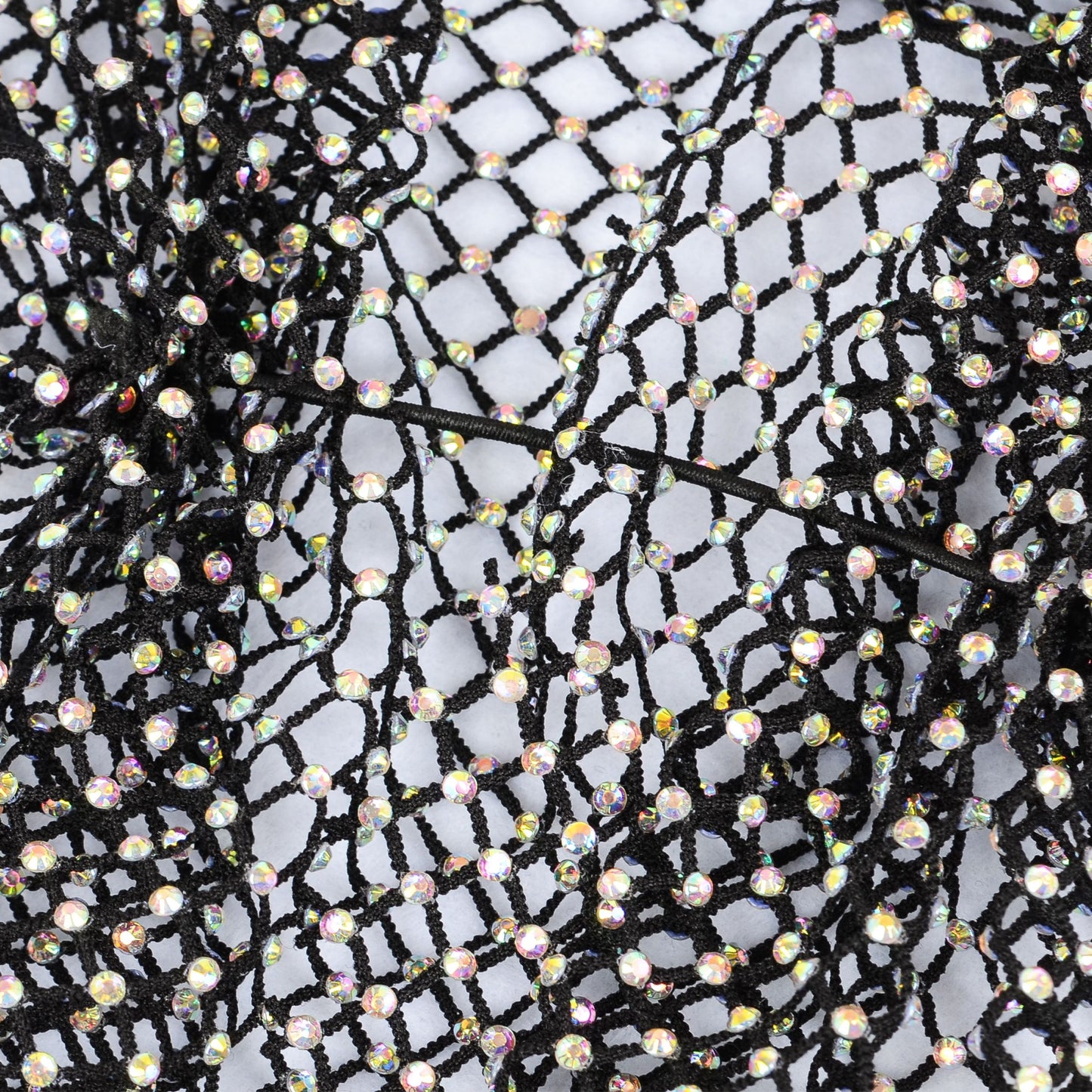 Rhinestone Mesh Head Wrap Sparkle Tie Back Hair Scarf