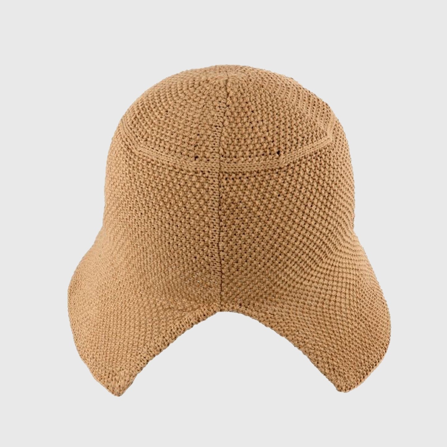 Women's Knit Straw Bucket Hat with Chin Strap