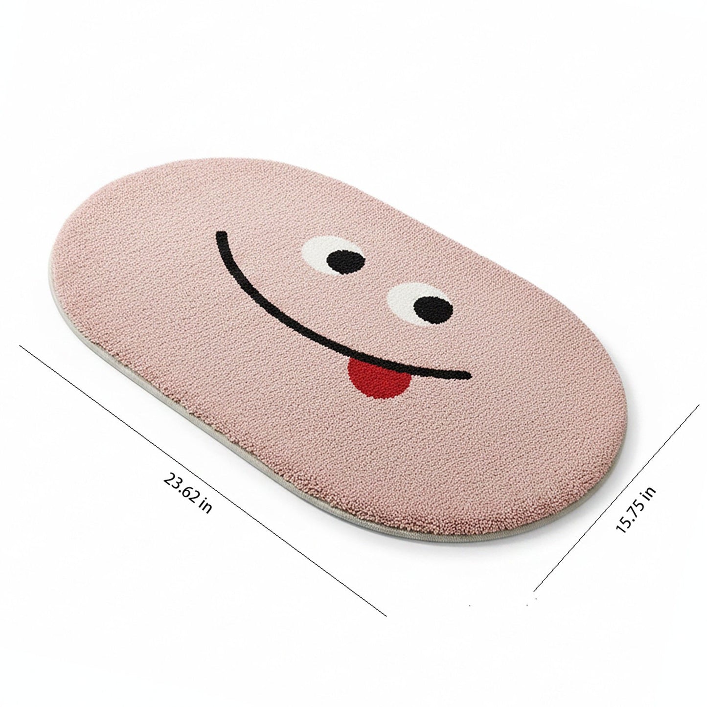 Cute Cartoon Face Tufted Floor Mat Soft Plush Non Slip Backing Decorative Indoor Rug for Entryway Bathroom Bedroom Kids Room