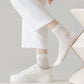 Womens Lightweight Breathable Crew Socks 4-Pack Delicate Knit Pattern Soft Stretch Comfort Fit