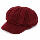Cable Knit Brim Beanie Faux Fur Lined Warm Winter Hat