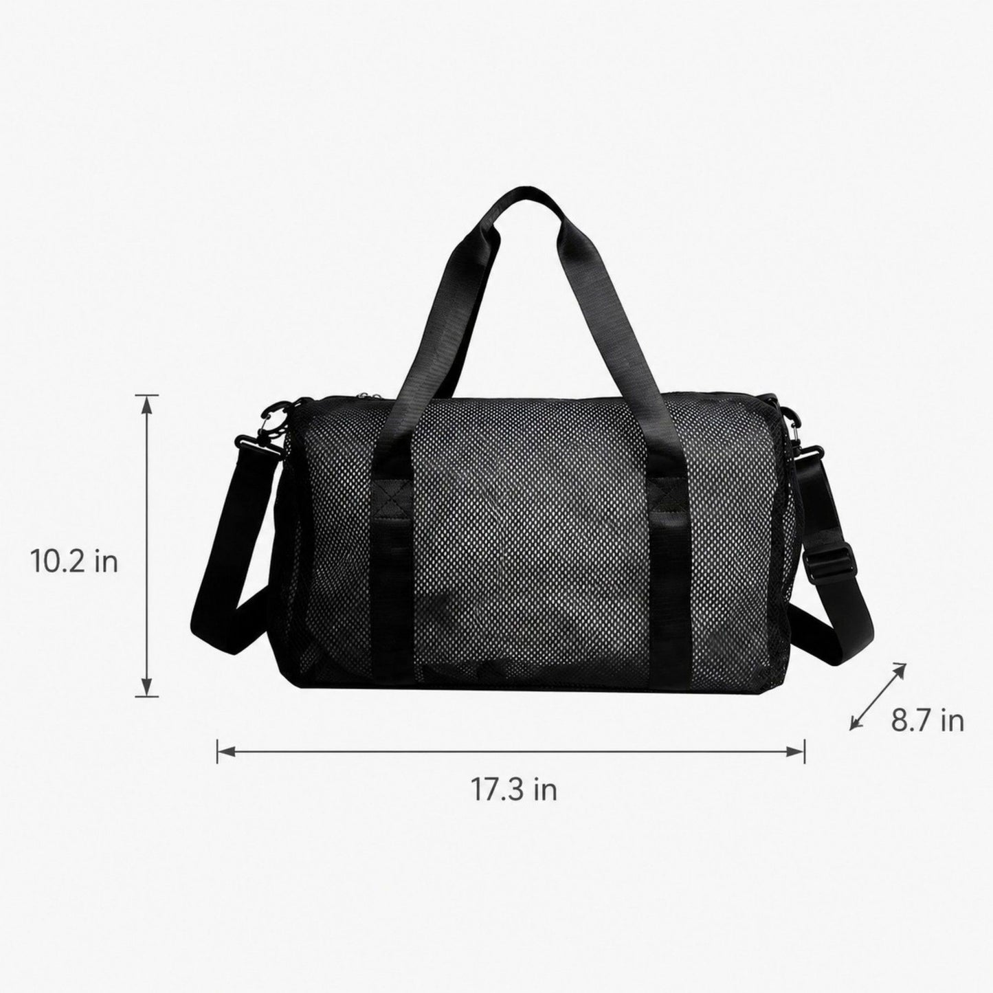 Mesh Duffel Bag with Top Handles Adjustable Shoulder Strap Lightweight Gym Travel Weekender Tote