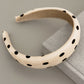 Polka Dot Padded Headband with Smooth Fabric Finish and Retro Style