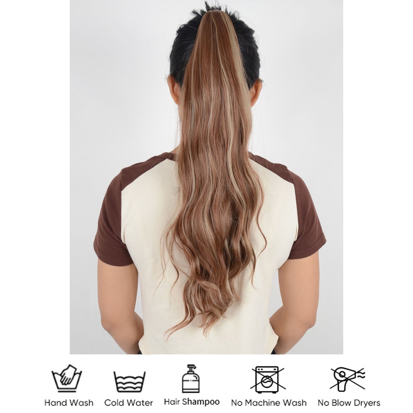 Claw Clip Ponytail Extensions for Women 22 Inch Long Wavy Fluffy Synthetic Ponytail Hairpiece