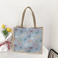 Canvas Tote Bag with Colorful Bow Print - Lightweight Shopping Handbag