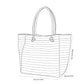 Striped Canvas Tote Bag with Matching Zipper Pouch and Interior Pocket