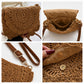 Crochet Crossbody Bag with Scalloped Flap Magnetic Closure and Shoulder Strap