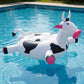 Inflatable Cow Pool Float Ring Novelty Animal Float Durable PVC Water Float for Pool Beach Lake 66x59.8x37.8in