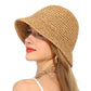 Crochet Raffia Bucket Hat Lightweight Foldable Wide Brim Sun Hat for Stylish Summer Protection