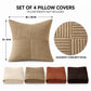 4 Pack Patchwork Corduroy Throw Pillow Covers 18 x 18 Inch for Sofa and Bed