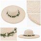 Summer Sun Hat for Women - Straw Beach Hat with Floral Embellishment