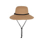 Wide Brim Straw Sun Hat with Chin Strap and Black Cord Detail for Outdoor Protection and Stylish Shade