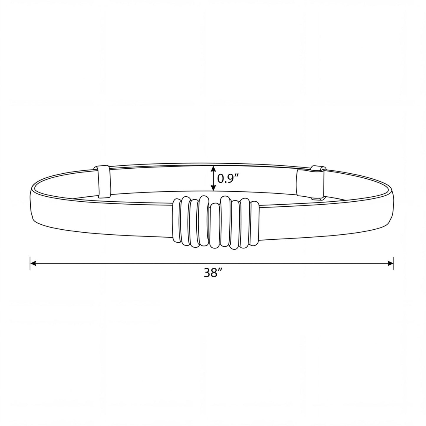 Skinny Waist Belt Thin Dress Belt with Rounded Metal Buckle 39.4 in