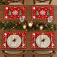 Christmas Placemats Set of 4 Red Holiday Table Mats 11.8 x 17.7in