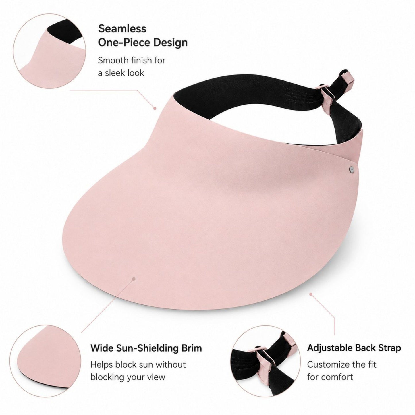 Foldable Packable Wide Brim Sun Visor Hat with Roll Up Travel Design