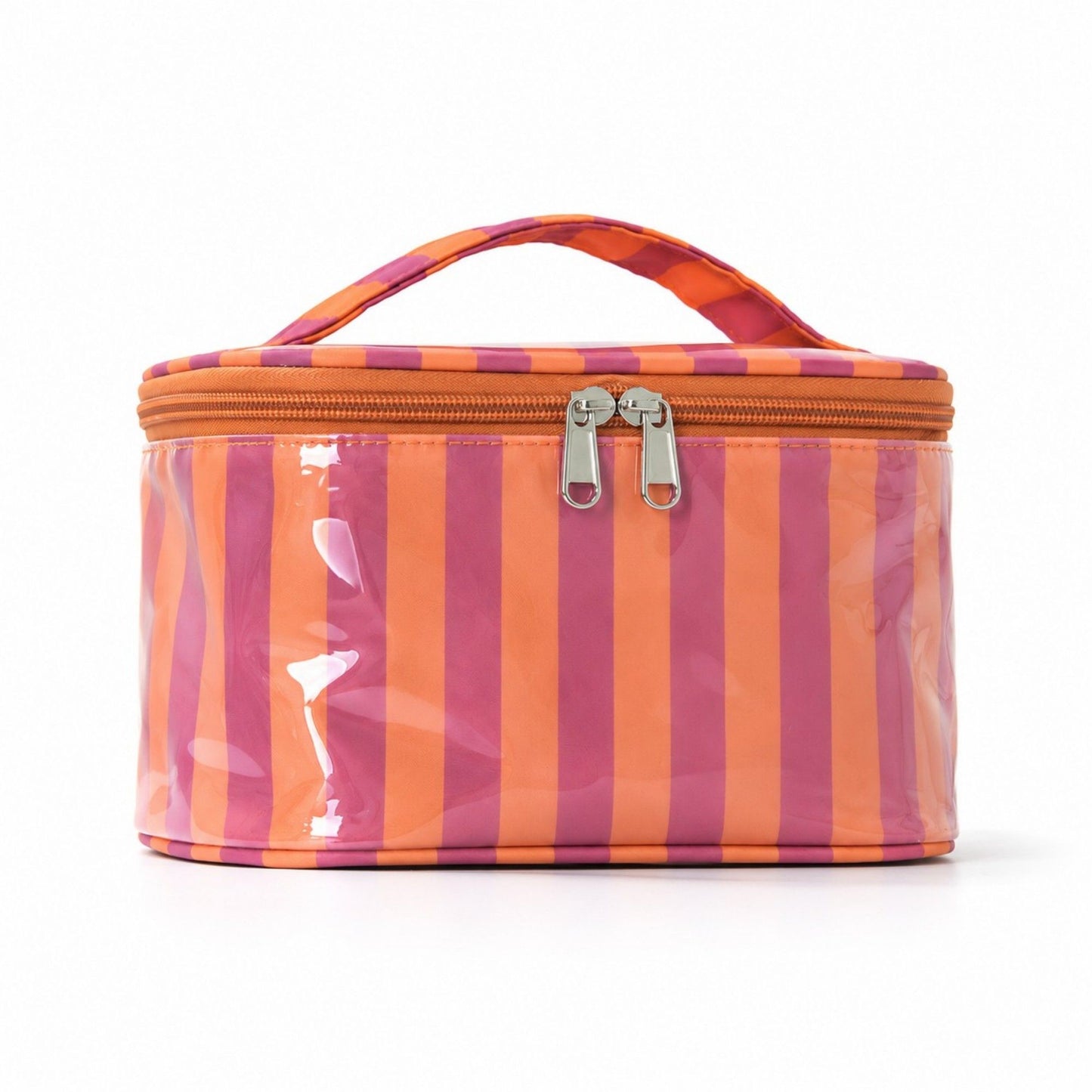 Striped Makeup Bag Travel Cosmetic Organizer Case