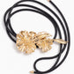 Double Floral Metal Waist Rope Adjustable Floral Body Belt Flower Inspired Waist Jewelry 47.2in