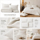 4-Piece Cotton Washed Bedding Set with Duvet Cover Flat Sheet and Pillowcases Textured Woven Finish
