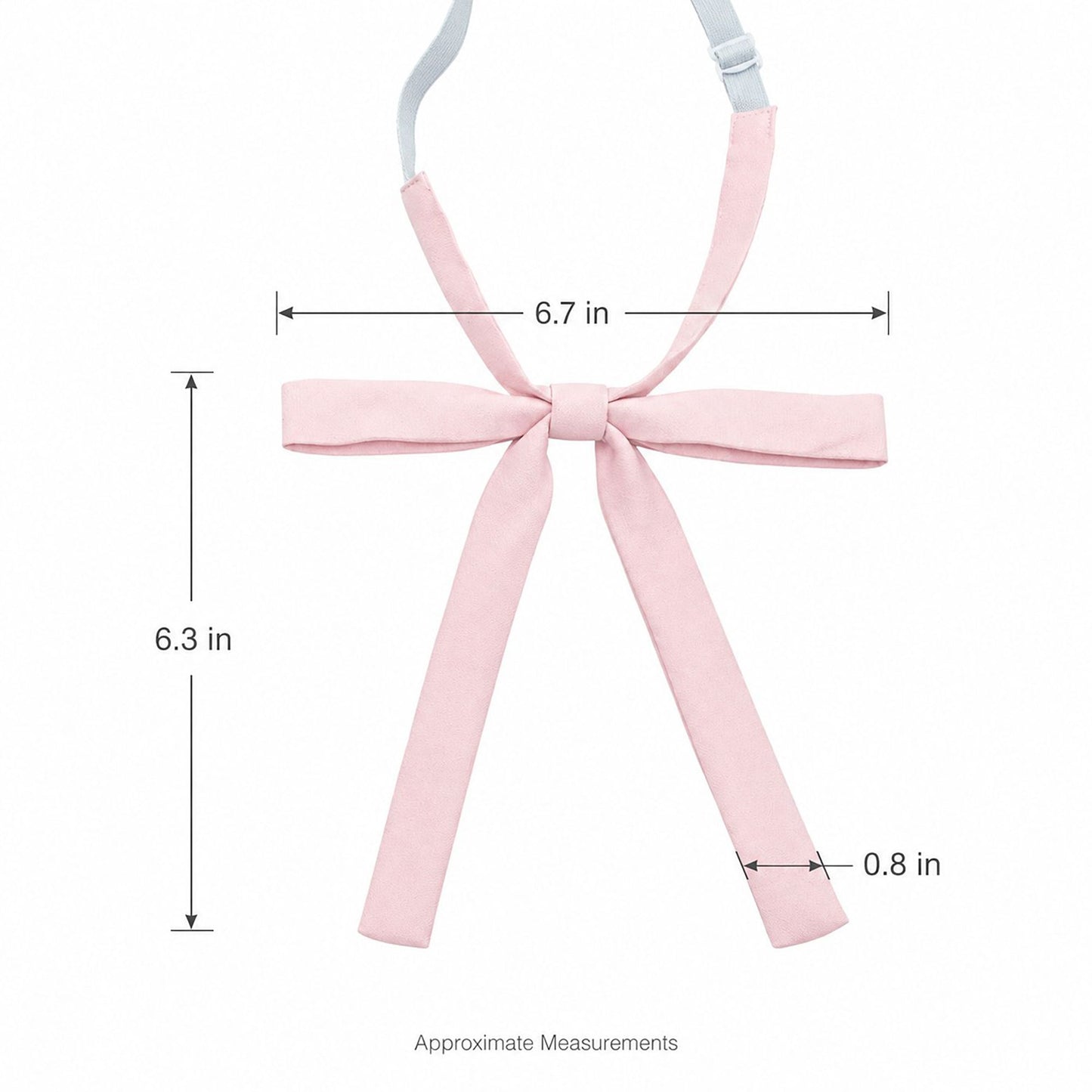 2 Pack Adjustable Pre Tied Long Ribbon Bow Ties for School Uniform Shirts