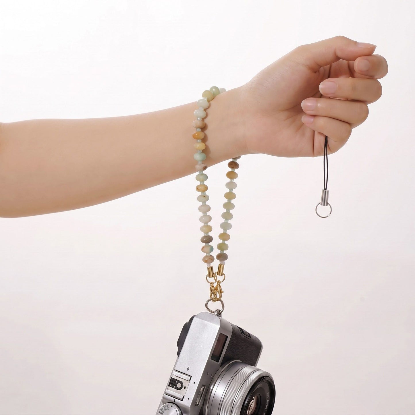 Beaded Phone Wrist Strap with Removable Clasps