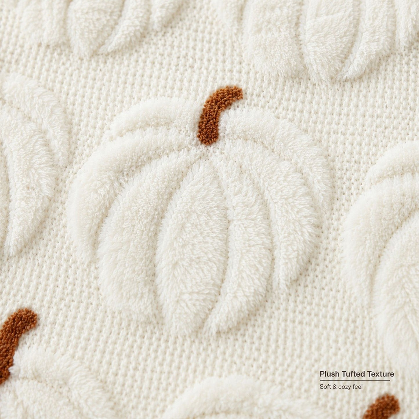 Textured Pumpkin Decorative Throw Pillow Cover for Sofa Bed Chair Fall Decor