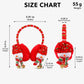 Christmas Santa Plush Earmuffs with Jingle Bell Accents