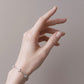 Women's Delicate Chain Bracelet with Crystal Clover Charms