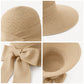 Summer Sun Hat for Women - Wide Brim Straw Hat with Elegant Bow Detail