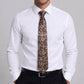 Men's Paisley Tie Gift Set with Matching Pocket Square Cufflinks and Silver Tie Clip