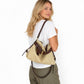 Slouchy Shoulder Hobo Bag with Adjustable Strap Buckle Detail and Inner Zip Pocket