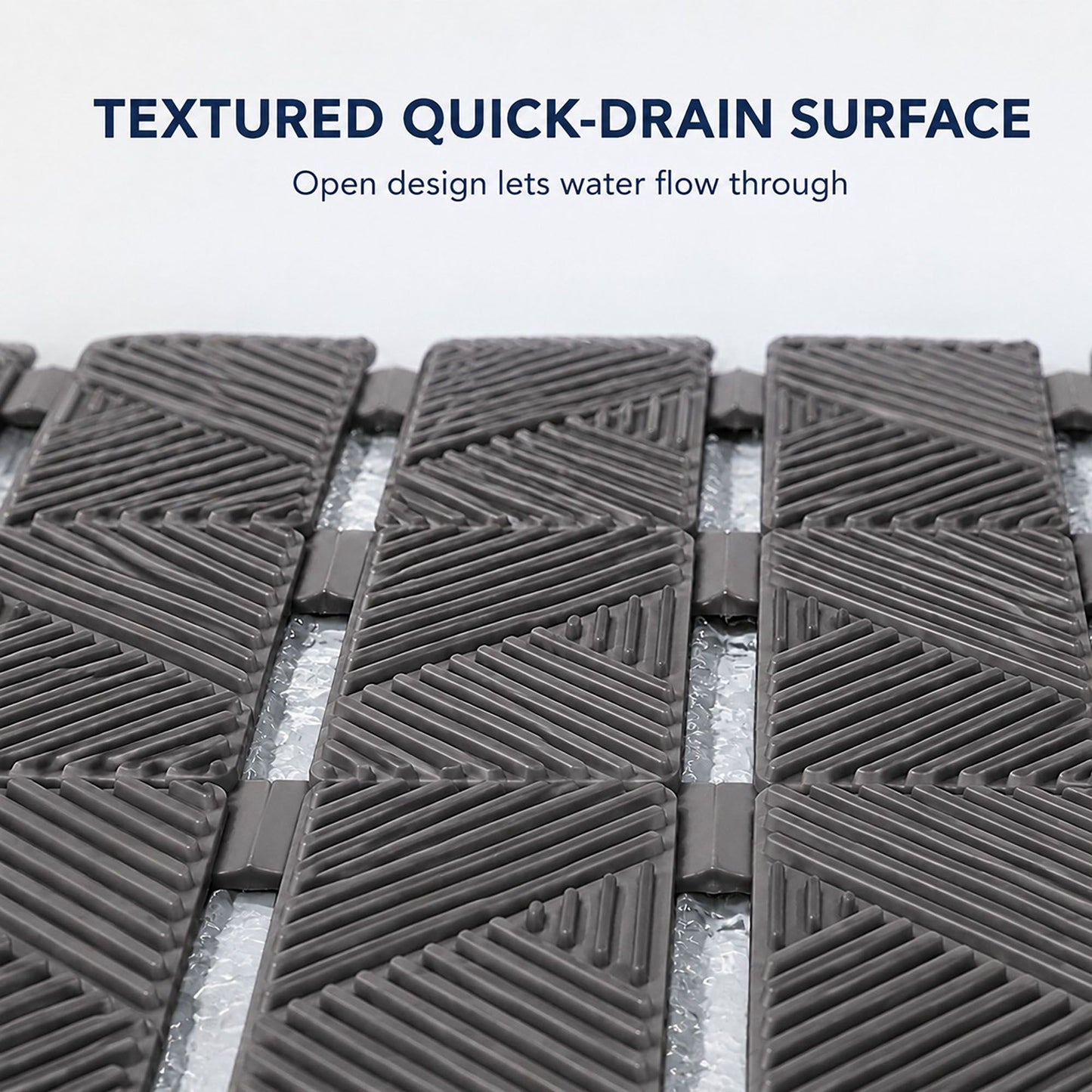 Slatted Nonslip Shower Mat Quick Drain Bath Mat 15.7 x 27.6 Inches