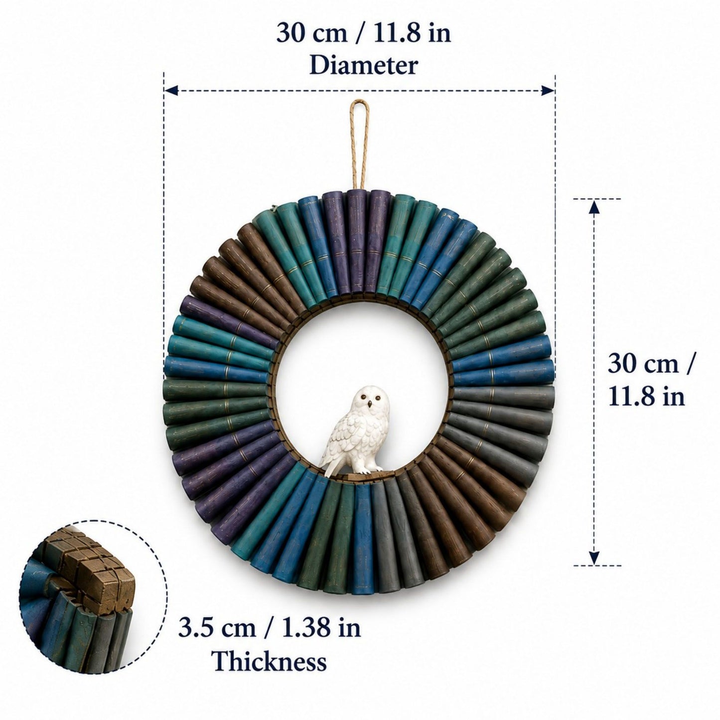 Gothic Raven Decorative Book Door Wreath 11.8 Inch