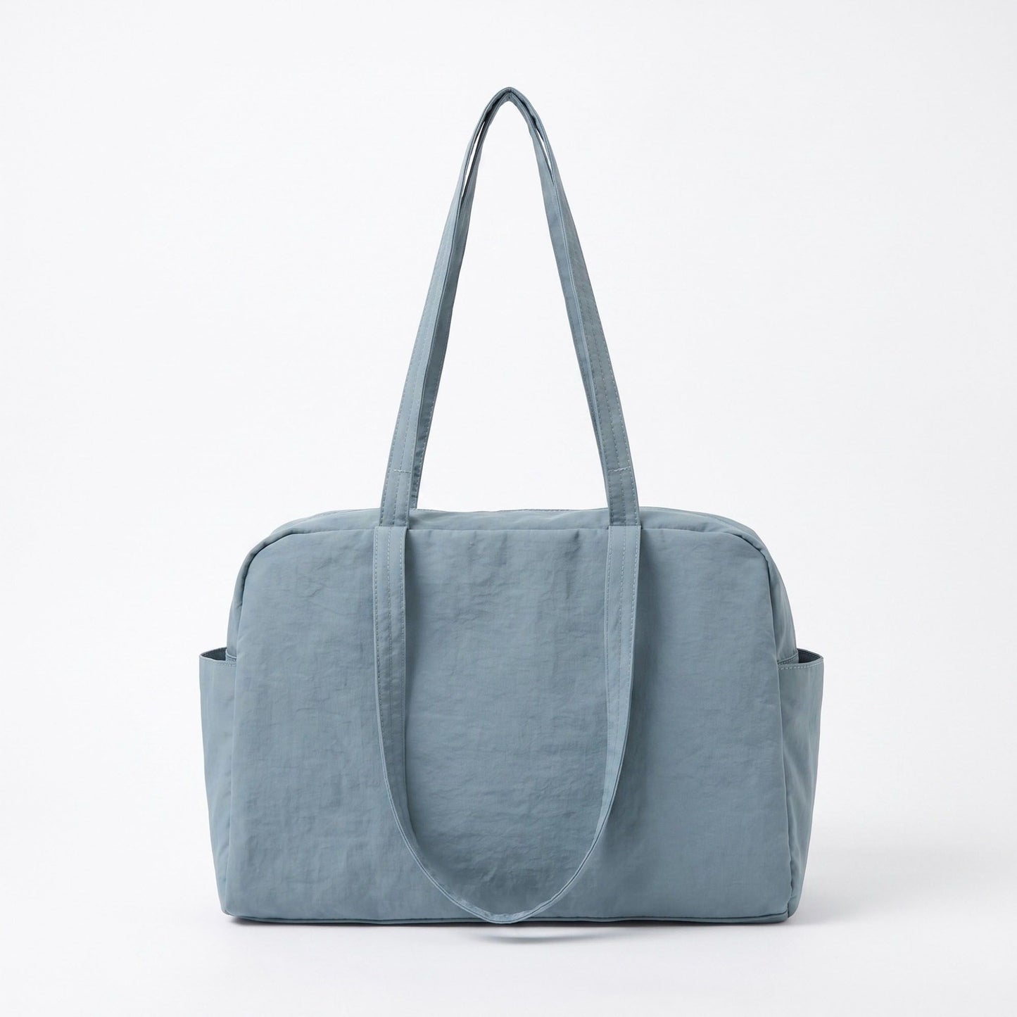 Lightweight Shoulder Tote Bag with Top Zipper and Exterior Side Pockets 12x8x3.5in