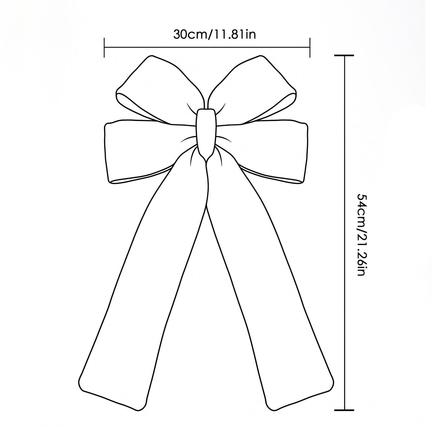 5pc Velvet Christmas Bows with Long Tails
