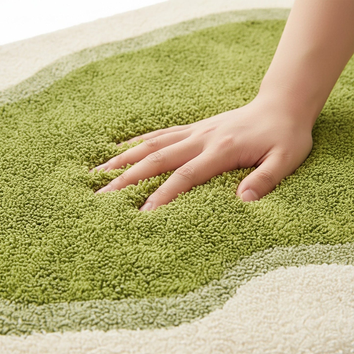 Abstract Tufted Floor Mat Soft Plush Irregular Shape Non Slip Backing Decorative Indoor Rug Modern Pattern