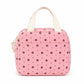 Floral Corduroy Insulated Lunch Tote Bag with Front Pocket and Zip Closure