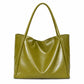 Large Faux Leather Tote Bag with Double Shoulder Straps and Magnetic Closure