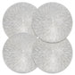4-Pack Metallic Round PVC Placemats Heat Resistant Textured Table Mats