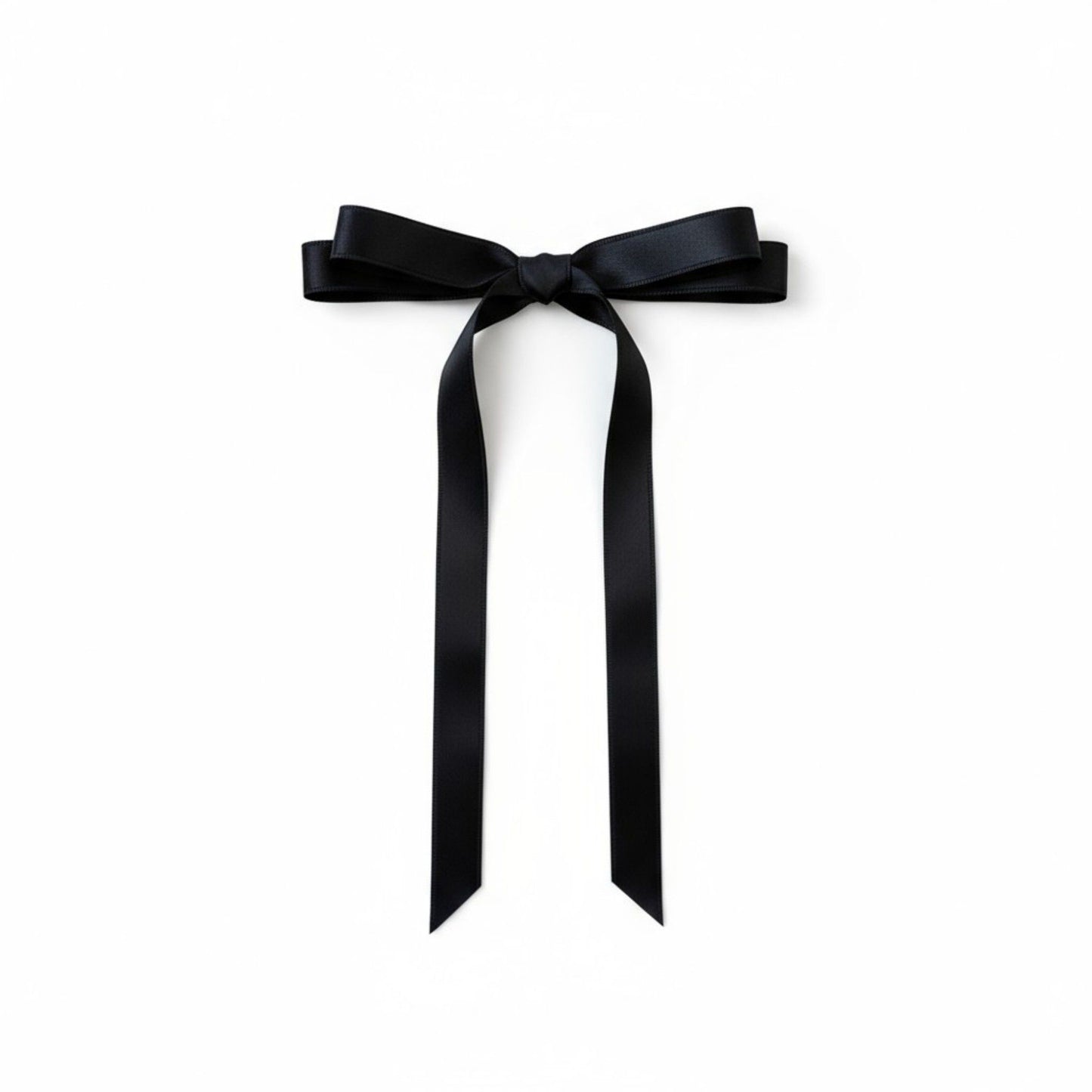2pcs per Set Long Ribbon Bow Hair Clip with Sleek Streamer Tails and Elegant Minimalist Design