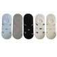 5 Pairs Bow Pattern Low Cut No Show Socks Breathable Mesh Knit Anti-Slip Design Multiple Color Options