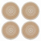 4 Piece Boho Round Placemat Set Woven Look Heat Resistant Table Mats for Dining Table