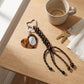Braided Cord Keychain with Heart Comb and Mirror