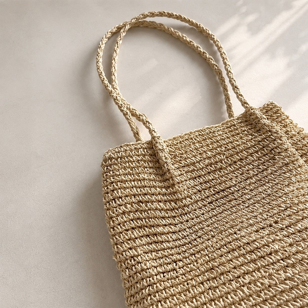 Soft Woven Shoulder Tote Bag with Zip Top and Double Shoulder Handles