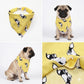 Dog Bandana Scarf Yellow with Black and White Pattern Pet Neck Accessory