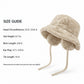 Plush Bucket Hat Removable Ear Flaps Tie Straps Fuzzy Winter Hat