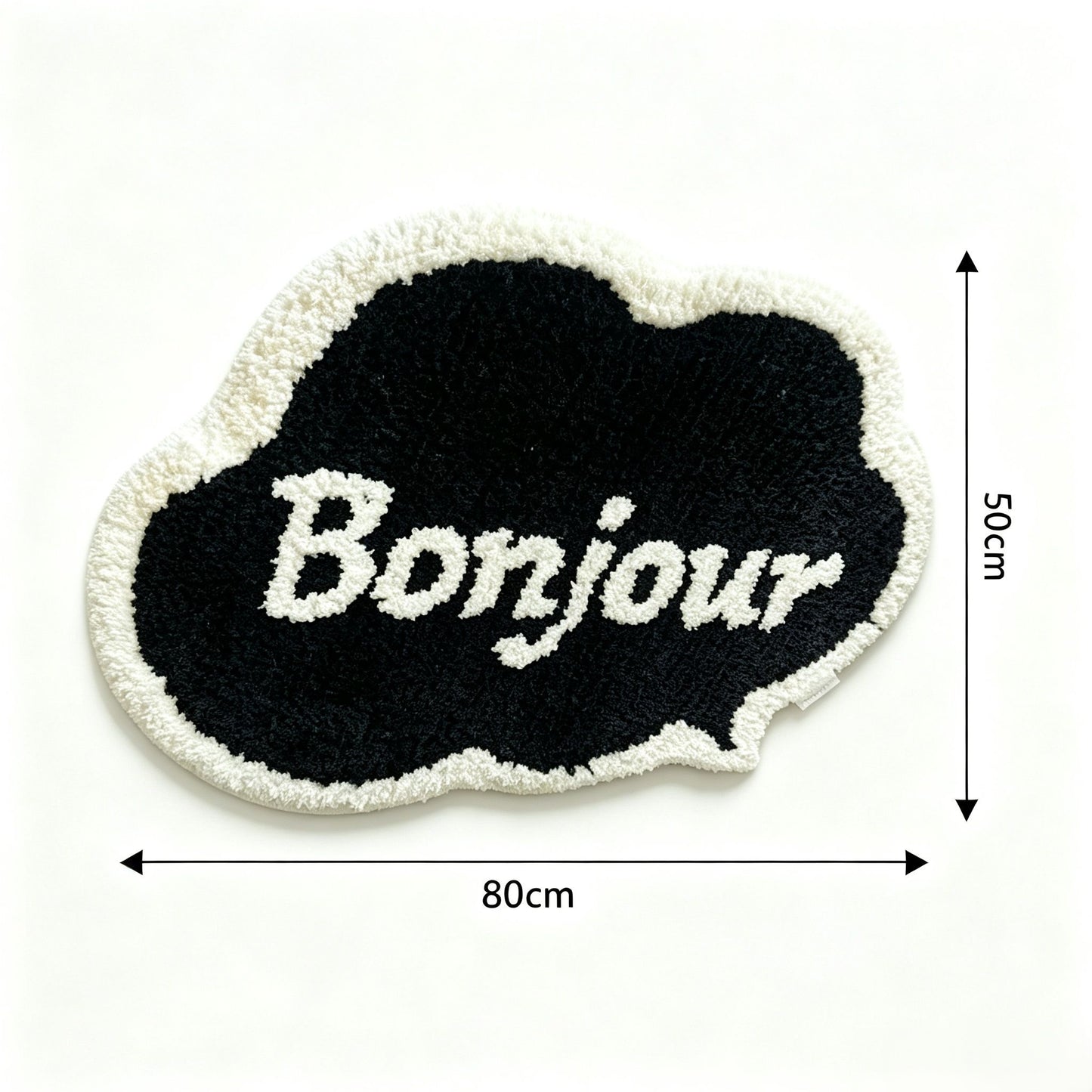 Bonjour Cloud Shaped Bathroom Floor Mat Soft Water Absorbent with Anti-Slip Base